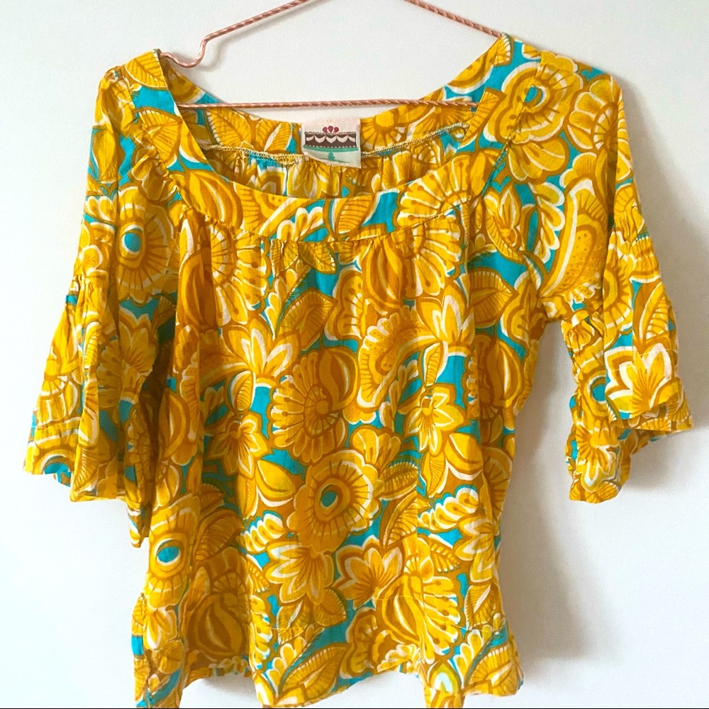 Cake Couture Boho printed peasant top